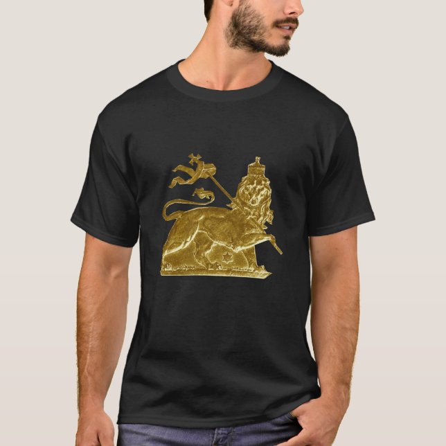 Lejonare för Judah Rasta Metalic Design T-shirt (Framsida)