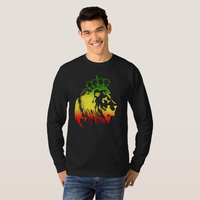 Lejonare för Judah - Rasta T Shirt (Hel framsida)