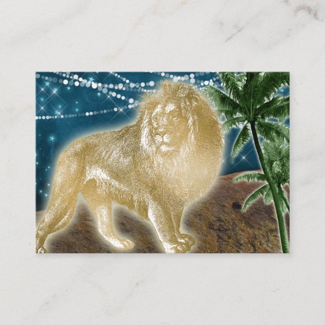 Lejonare hållfasthet Sten Tränar föroreningsdjur Visitkort (Framsida)