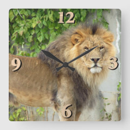 Lejonare i Maasai Mara 2 Fyrkantig Klocka