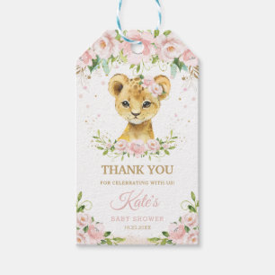 Lejonare jungdjur Blommigt Flickbabyskor Presentetikett