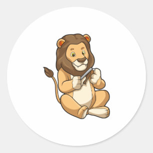 Lejonare med Nagel-pilar Runt Klistermärke