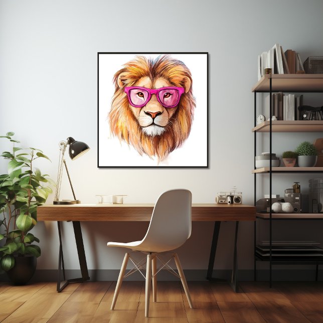 Lejonare med Rosa Glass Poster (Skapare uppladdad)