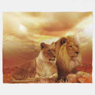 Lejonare och Lioness Anpassningsbar Fleece Blanket