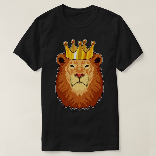 Lejonare som Kung med Krona 2 T Shirt (Design framsida)