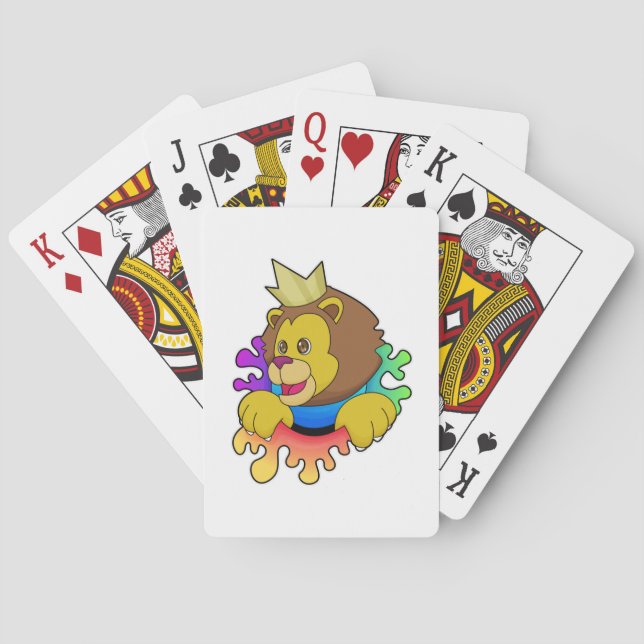 Lejonare som Kung med Krona Casinokort (Baksidan)