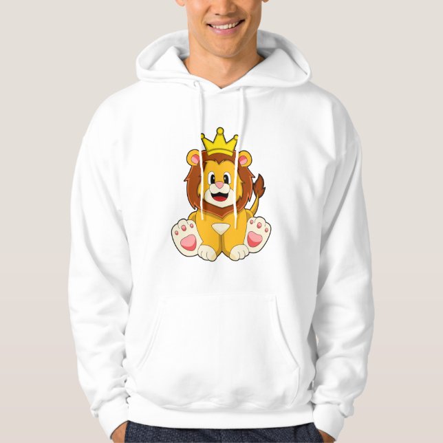 Lejonare som Kung med Krona Hoodie (Framsida)