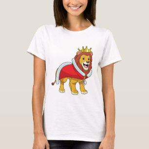 Lejonare som Kung med Krona och Kap T Shirt