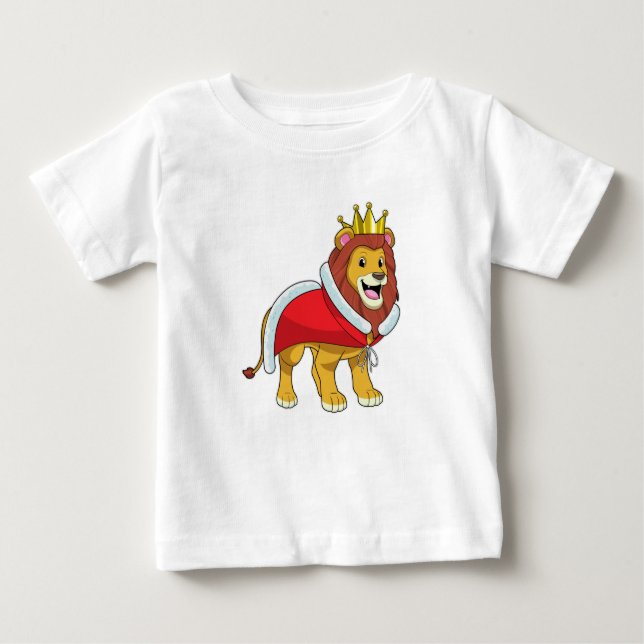 Lejonare som Kung med Krona och Kap T Shirt (Framsida)