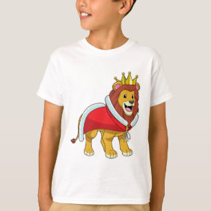 Lejonare som Kung med Krona och Kap T Shirt