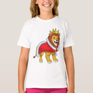 Lejonare som Kung med Krona och Kap T Shirt