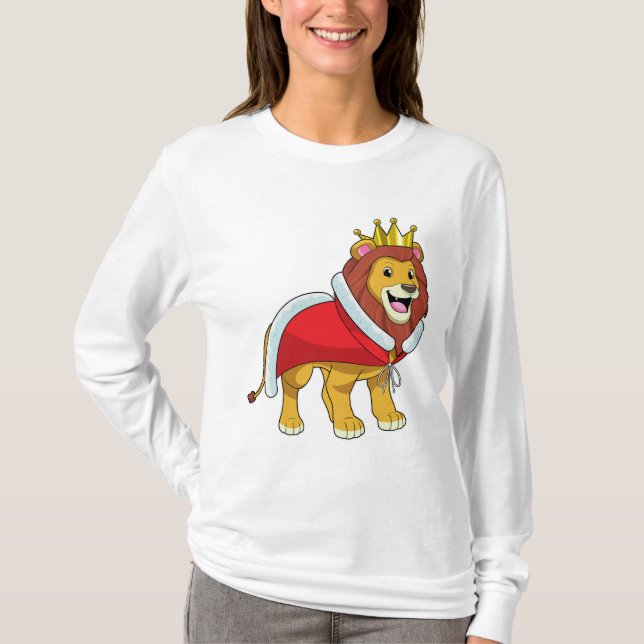 Lejonare som Kung med Krona och Kap T Shirt (Framsida)