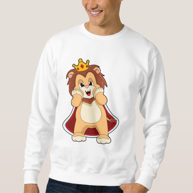 Lejonare som Kung med Krona.PNG Lång Ärmad Tröja (Framsida)