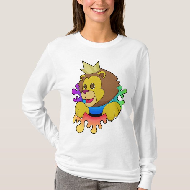 Lejonare som Kung med Krona T Shirt (Framsida)