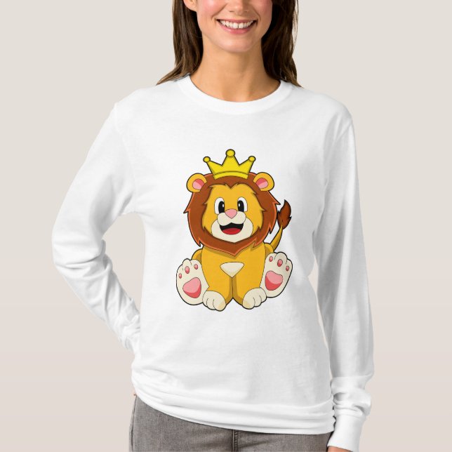 Lejonare som Kung med Krona T Shirt (Framsida)