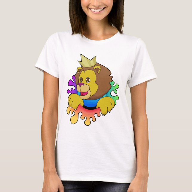 Lejonare som Kung med Krona T Shirt (Framsida)
