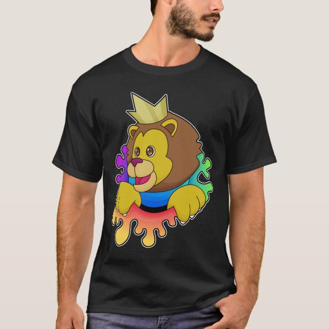Lejonare som Kung med Krona T Shirt (Framsida)