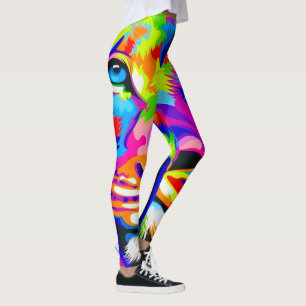 Lejonare utskrift av bootylisk flytande regnbåge leggings