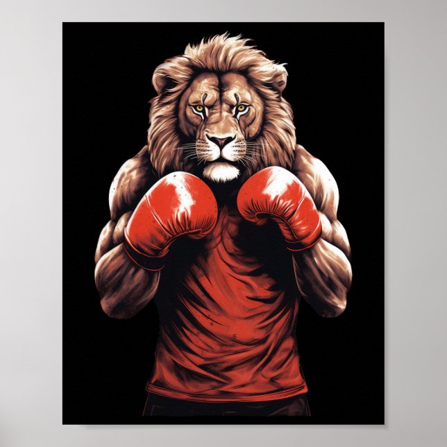 Lejonboxare Boxning Mixed Martial Arts Kickboxning Poster (Framsidan)