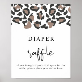 Lejonder skriver ut Safari Diaper Raffle Game Poster