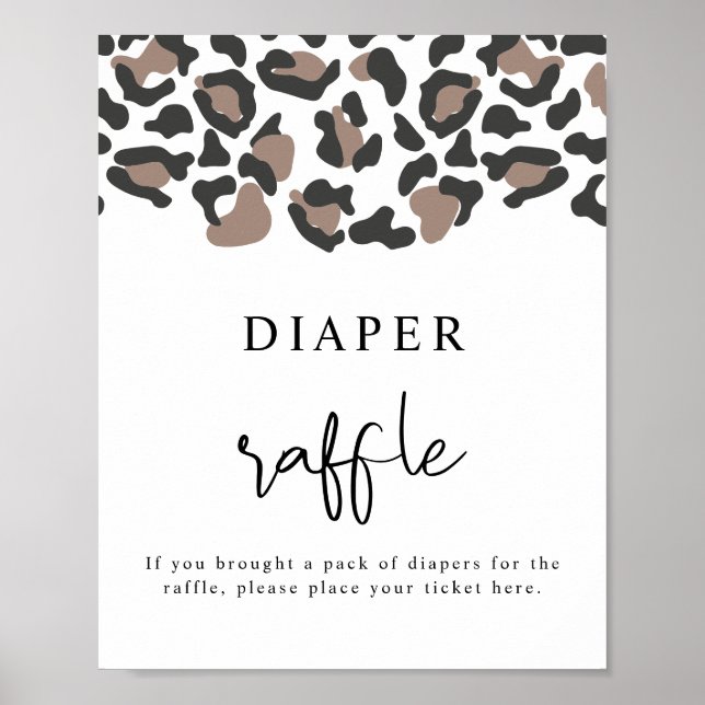 Lejonder skriver ut Safari Diaper Raffle Game Poster (Framsidan)