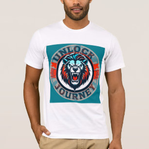 Lejonemblem med rytande och Upplåsning Resa T Shirt