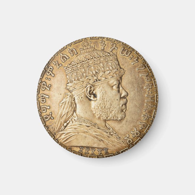 Lejonet av Juda Jah Armén Menelik II Rasta Roots Magnet (Framsidan)