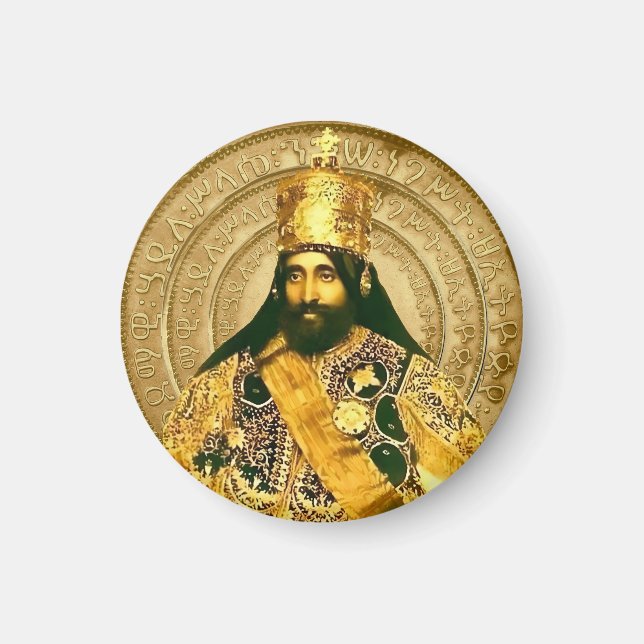 Lejonet av Juda Jah Army Haile Selassie Rasta Root Magnet (Framsidan)
