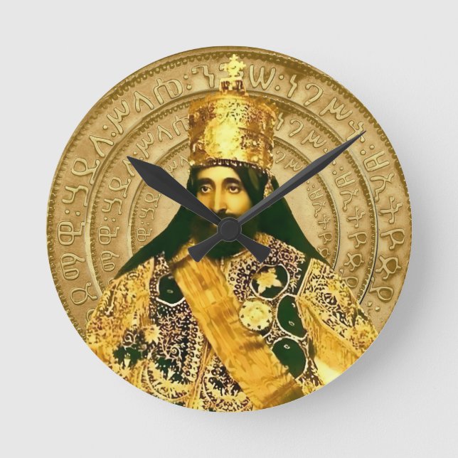 Lejonet av Juda Jah Army Haile Selassie Rasta Root Rund Klocka (Framsida)