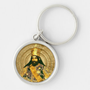 Lejonet av Juda Jah Army Haile Selassie Rasta Root Rund Silverfärgad Nyckelring
