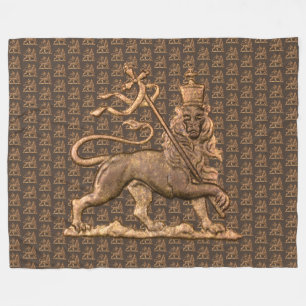 Lejonet av Juda Jah Army INI Haile Selassie Rasta Fleecefilt