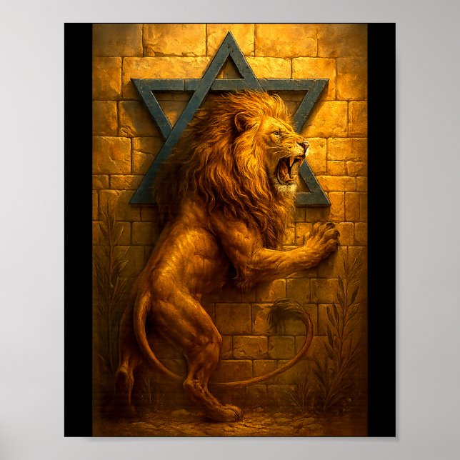 Lejonet av Juda Jerusalem Västra muren Stjärnan av Poster (Framsidan)