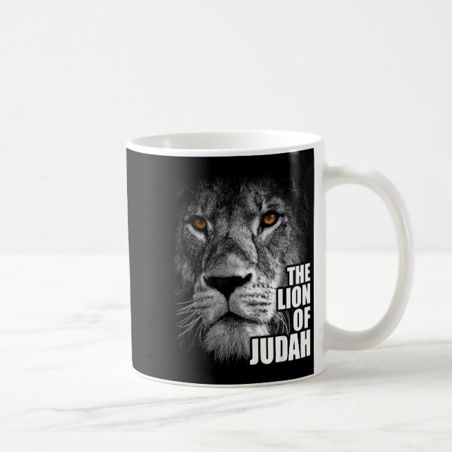 Lejonet av Juda Jesus Kristet Tro Över Rädsla Kaffemugg (Höger)