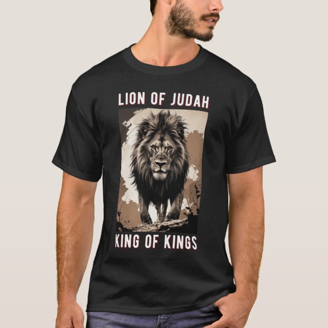 Lejonet av Juda Kristi Konung T-Shirt (Framsida)