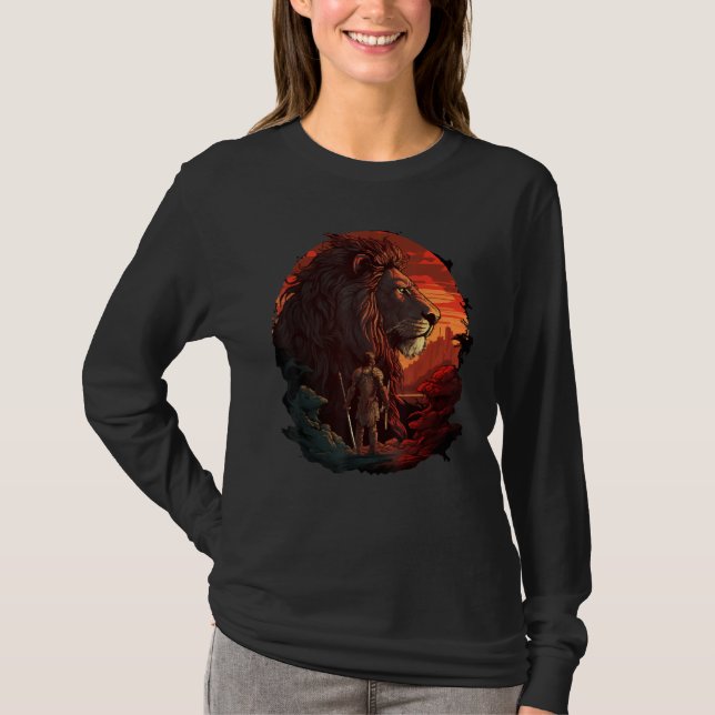 Lejonet av Juda Kristna Guds rustning Religiös fet T Shirt (Framsida)