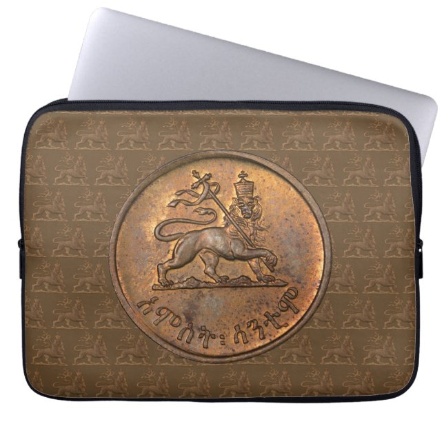 Lejonet av Juda Selassie Rasta Reggae Afrika Rötte Laptop Fodral (Framsidan)