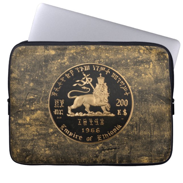 Lejonet av Juda Selassie Rasta Reggae Afrika Rötte Laptop Fodral (Framsidan)