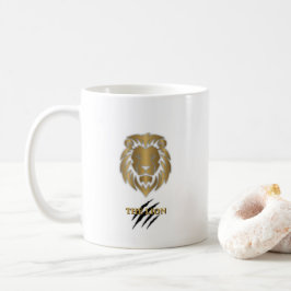 Lejonet Guld & Svart Grafisk Mugg