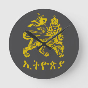 Lejonet Juda Haile Selassie I Jah Rastafari HAN Rund Klocka