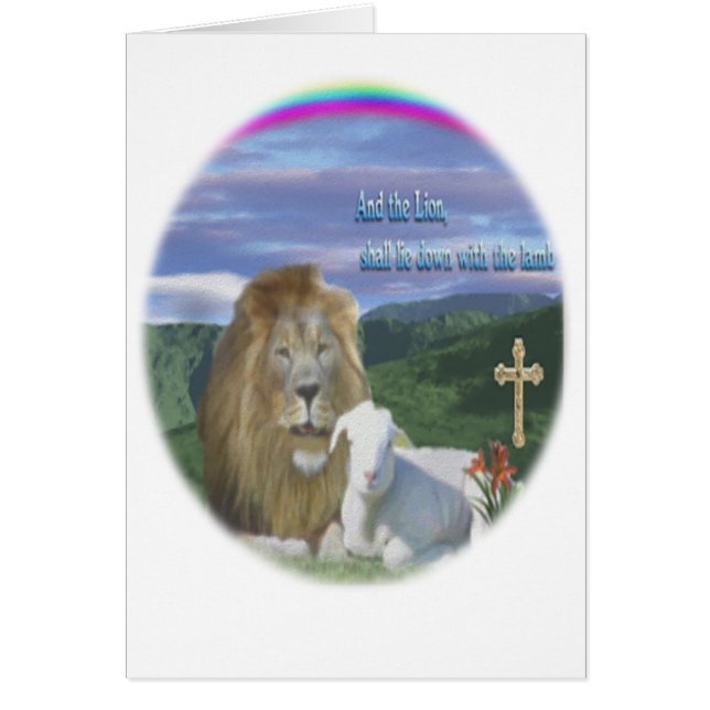 Lejonet och lammet hälsningskort (Framsidan)