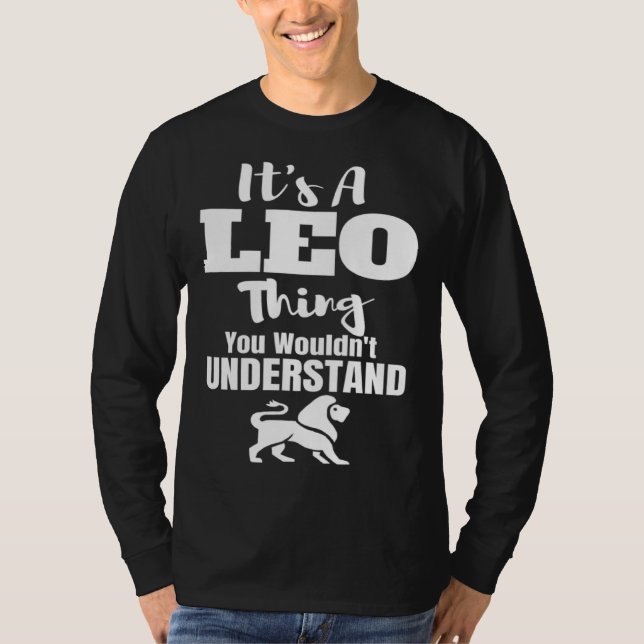 Lejonet Stjärntecken Astrologi T Shirt (Framsida)
