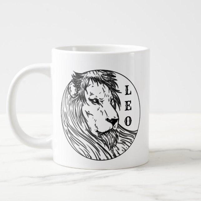 Lejonet Stjärntecken Jumbo Mugg (Vänster)