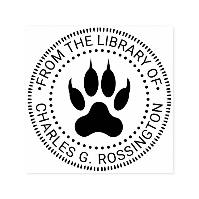 Lejonets Fotavtryck Biblioteksboknamn Självfärgande Stämpel (Design)