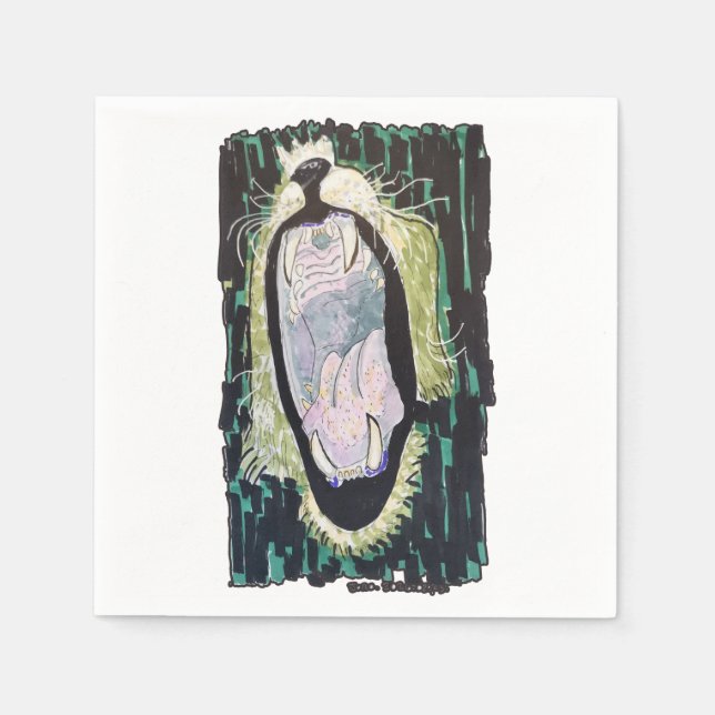 Lejonets rytande pappersservett (Framsidan)