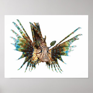Lejonfisk - Abstrakt design - Utklippt från ett fo Poster