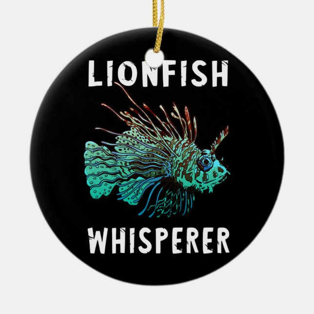 Lejonfisk Whisperer Funny Lejon Fish Dyka Julgransprydnad Keramik (Framsidan)