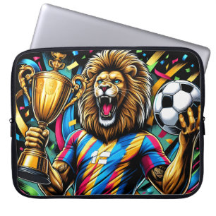 Lejonfotbollsmästerskapstrofej Fotbollsseger Laptop Fodral