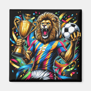 Lejonfotbollsmästerskapstrofej Fotbollsseger Magnet
