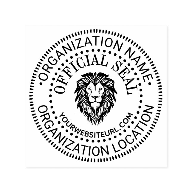 Lejonhuvud #3 Generisk officiell stämpel Namn Ort  (Design)