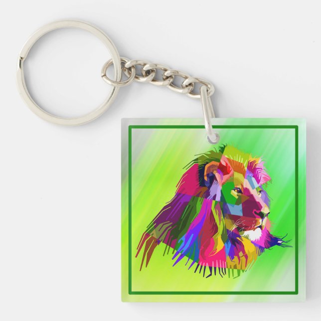 Lejonhuvud Prismatiskt Pop Art-design-62502 (Framsidan)